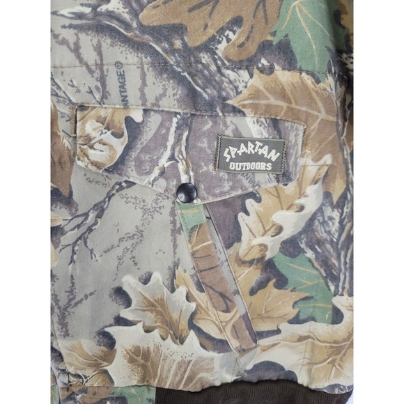 Spartan Outdoors Vintage 90s Camouflage Bomber Jacket Large Full Zip VTG Camo - Picture 8 of 11